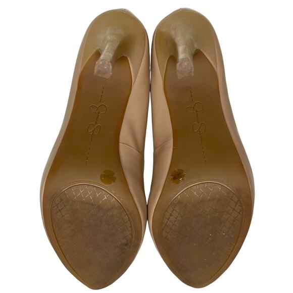 Jessica Simpson 8M Malia Nude Patent Oval Toe Pump Heels Stiletto Shoes - Picture 4 of 8